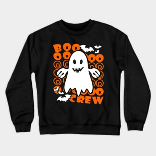 Boo Crew Halloween Ghost Text Orange Crewneck Sweatshirt